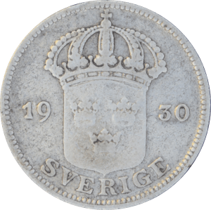 Avers 50 öre 1930 Gustaf V