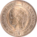 2 centimes Cérès 1877 A - Avers