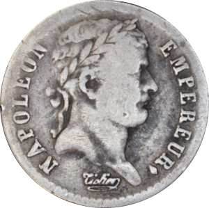Avers Demi franc Napoléon Empereur 1808 D