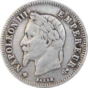 Avers 20 centimes Napoléon III 1866 BB