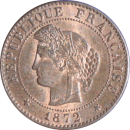 1 centime Cérès 1872 A - Avers