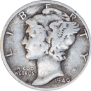 10 cents "Mercury Dime" 1940 - Avers