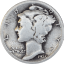 10 cents "Mercury Dime" 1936 D - Avers