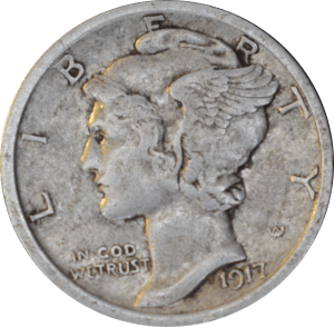Avers 10 cents "Mercury Dime" 1917