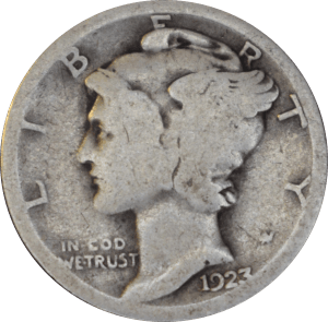 Avers 10 cents "Mercury Dime" 1923