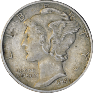 Avers 10 cents "Mercury Dime" 1941