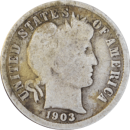 10 cents "Barber Dime" 1903 O - Avers
