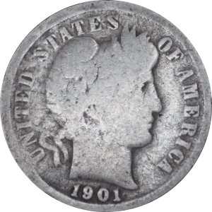 Avers 10 cents "Barber Dime" 1901