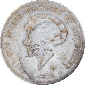 Avers 10 francs Duchesse Charlotte 1929
