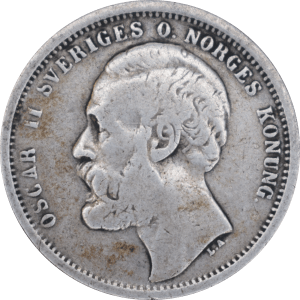 Avers 1 krona Oscar II 1875
