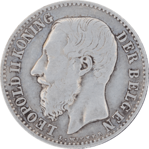 Avers 1 franc Léopold II 1887