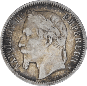 Avers 1 franc Napoléon III 1868 BB