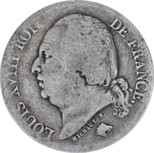 2 francs Louis XVIII 1824 B - Avers