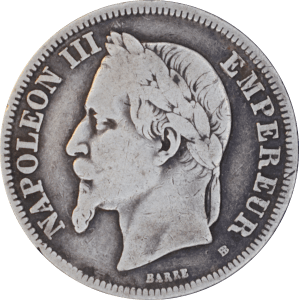 Avers 2 francs Napoléon III 1869 BB