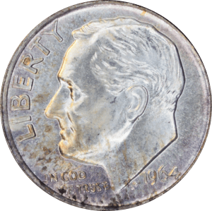 Avers 10 cents "Roosevelt Dime" 1964