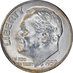 Avers 10 cents "Roosevelt Dime" 1959 D