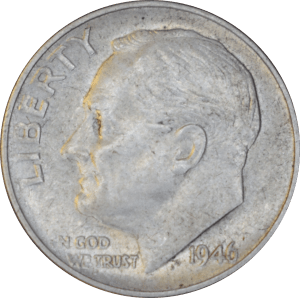 Avers 10 cents "Roosevelt Dime" 1946