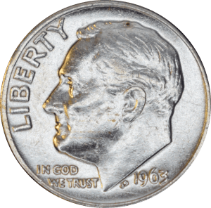Avers 10 cents "Roosevelt Dime" 1963 D