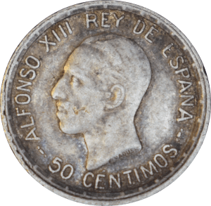Avers 50 centimos Alphonse XIII 1926