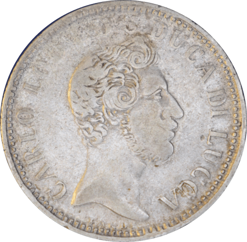 Avers 2 lires 1837 Charles-Louis de Bourbon