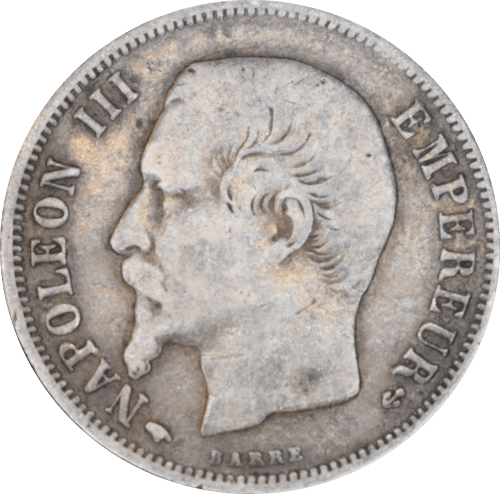 Avers 1 franc Napoléon III 1860 A