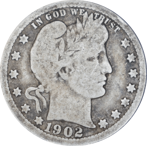 Avers 1/4 dollar "Barber Quarter" 1902 O