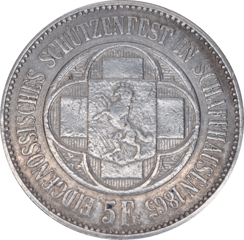 Avers 5 francs Schaffhouse 1865