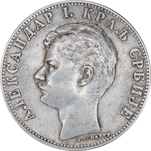 2 dinars Alexandre Ier 1897 - Avers