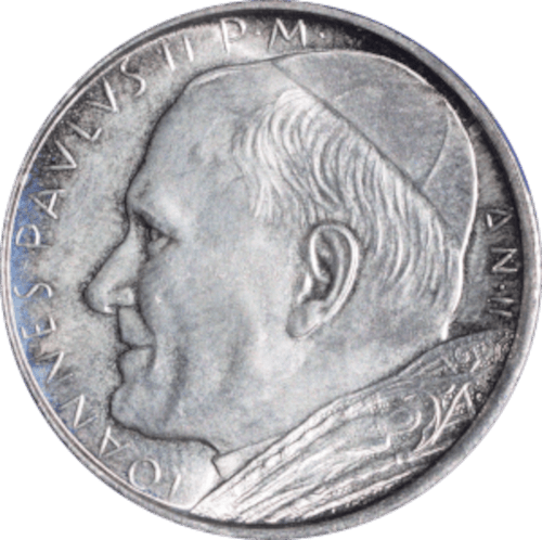 Avers 500 lires Jean Paul II 1980 IPZS