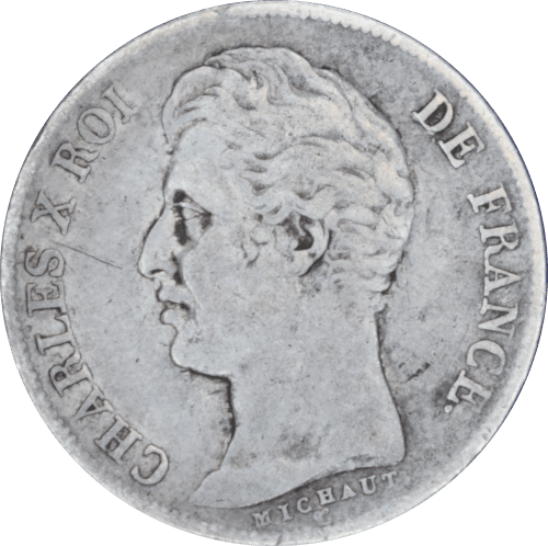 1 franc Charles X 1827 K - Avers