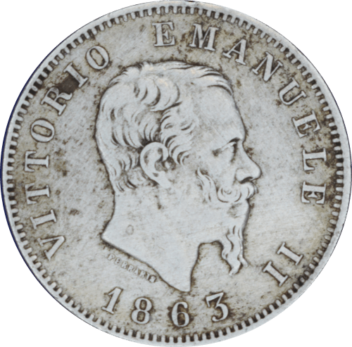 Avers 1 lire Vittorio Emanuele II 1863 M BN