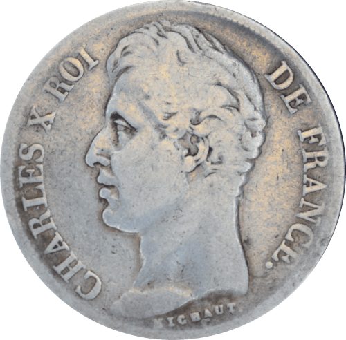 2 francs Charles X 1828 W - Avers