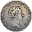 5 lires Charles-Felix 1827 P - Avers