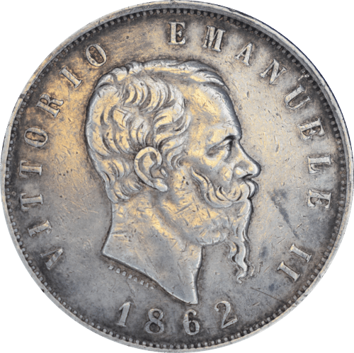 Avers 5 lires Vittorio Emanuele II 1862 N
