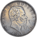 5 lires Vittorio Emanuele II 1862 N - Avers