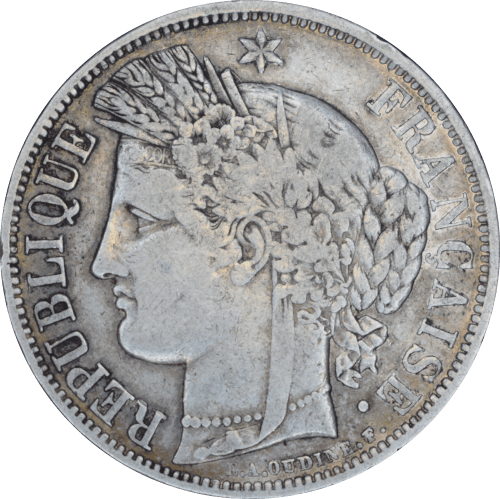 Avers 5 francs Cérès 1850 K