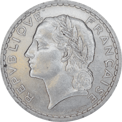 Avers 5 francs Lavrillier 1938
