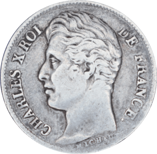 ½ franc Charles X 1828 A - Avers