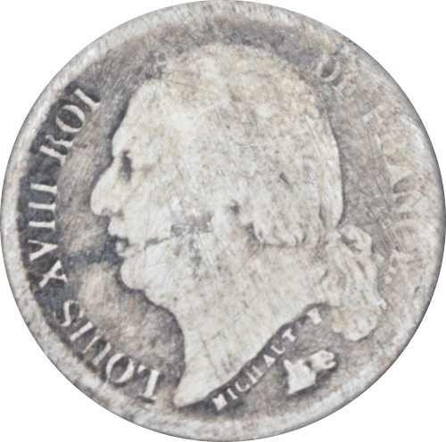 ½ franc Louis XVIII 1818 W - Avers