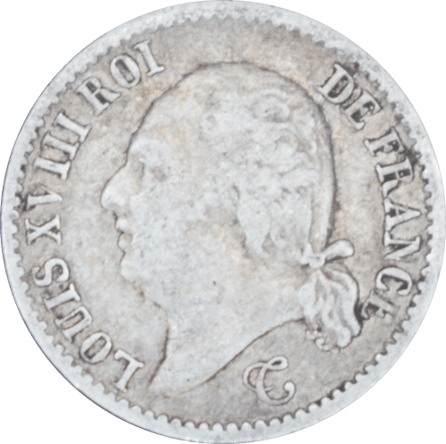 ¼ franc Louis XVIII 1817 B - Avers