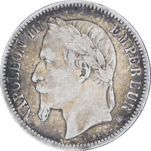 Avers 1 franc Napoléon III 1868 BB
