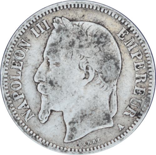 Avers 1 franc Napoléon III 1867 A
