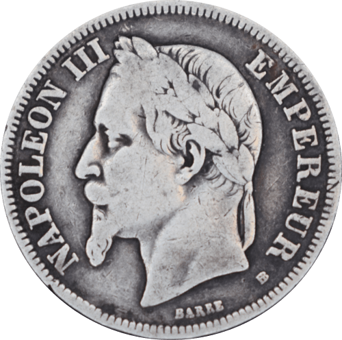 Avers 2 francs Napoléon III 1869 BB