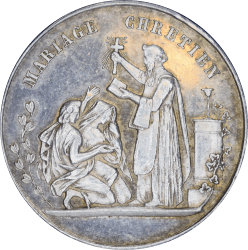Avers Médaille de Mariage 1860-1879 poinçon abeille