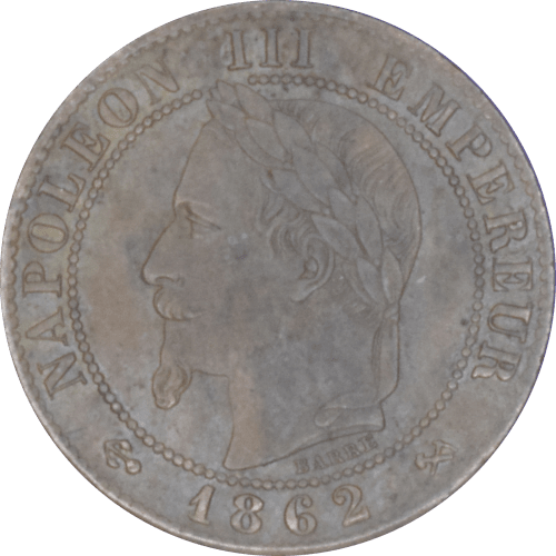 Avers 1 centime Napoléon III 1862 K