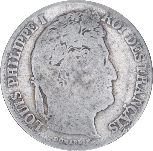 Avers 1 franc Louis-Philippe 1837 B