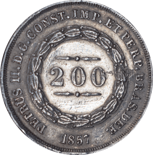 200 réis Pedro II 1857 - Avers