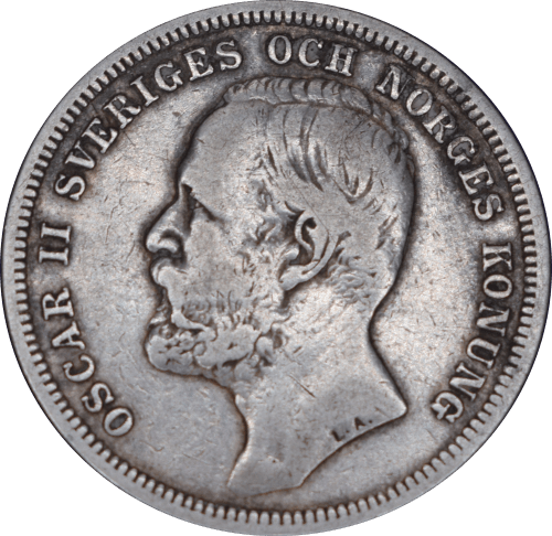 1 krona Oscar II 1898 - Avers