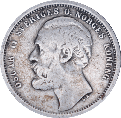 Avers 1 krona Oscar II 1875