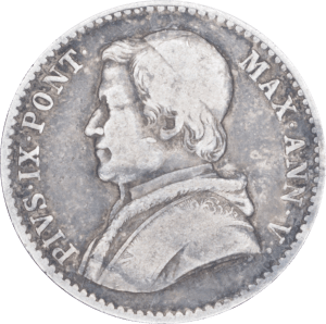 Obverse 20 baiocchi - Pie IX 1850